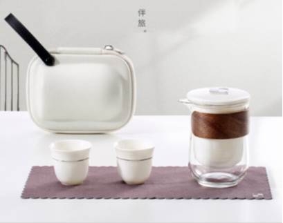 Wood Handle Teapot set with Portable Bag
